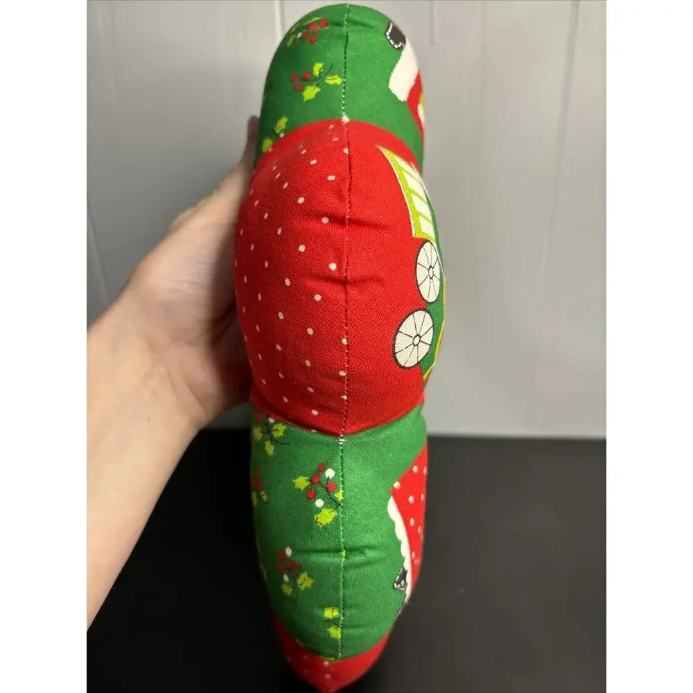 Vintage Cloth Christmas Wreath Stuffed Holiday Fabric Hand-Stitched CUT & SEW